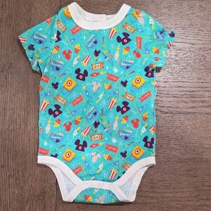 Disney Blue and White Bodysuit with Mickey Mouse Design